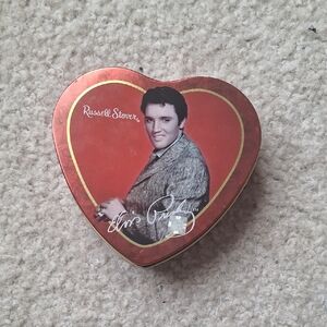 Russell Stover Heart-Shaped Tin with Elvis Presley